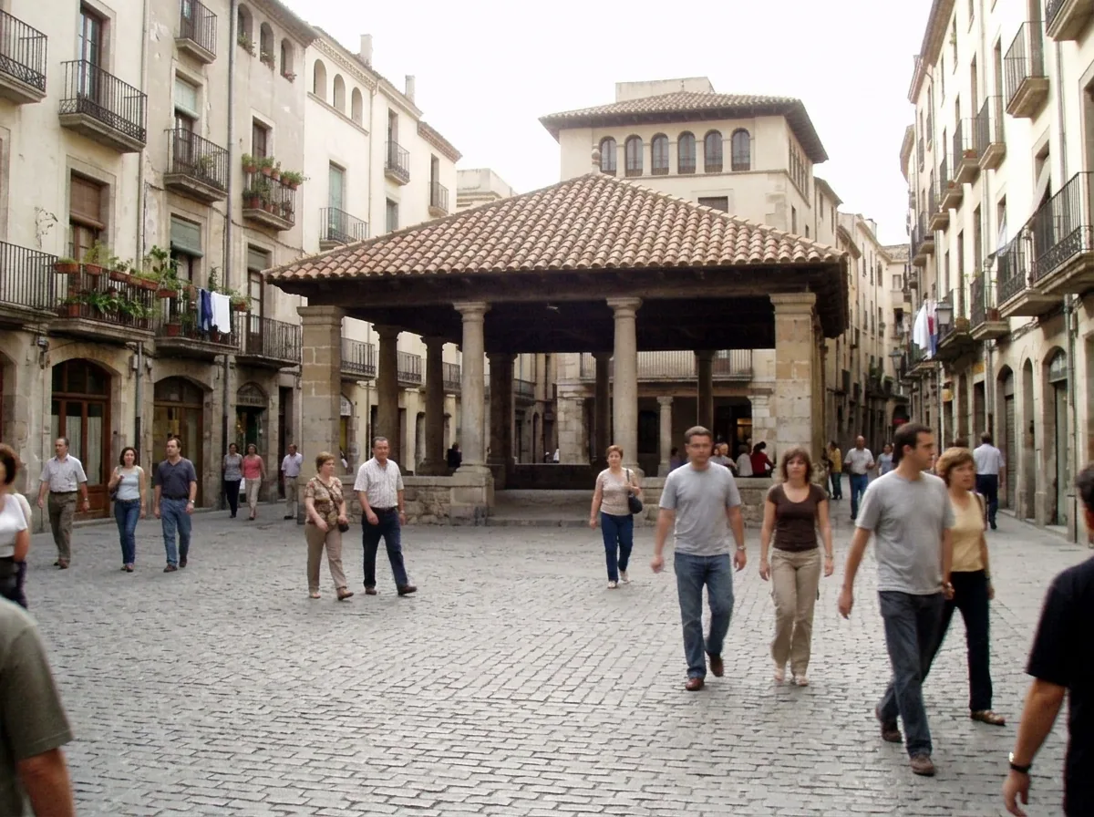 Plaza de la Porxada en el centro histórico de Granollers